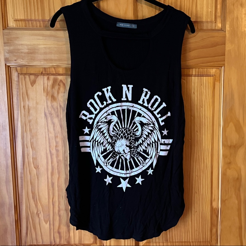 Black Rock N Roll Graphic Tank Top